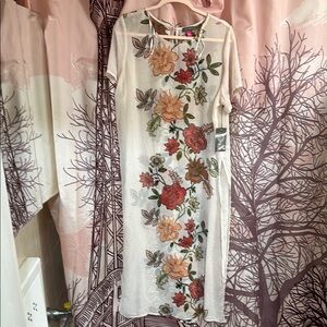 Floral Embroidered Sheer Dress